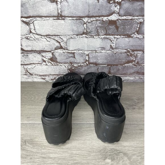 Vic Matie Black Leather Strap Slingback Platform Wedge Sandals Women 37EU/6.5 US - Picture 5 of 16